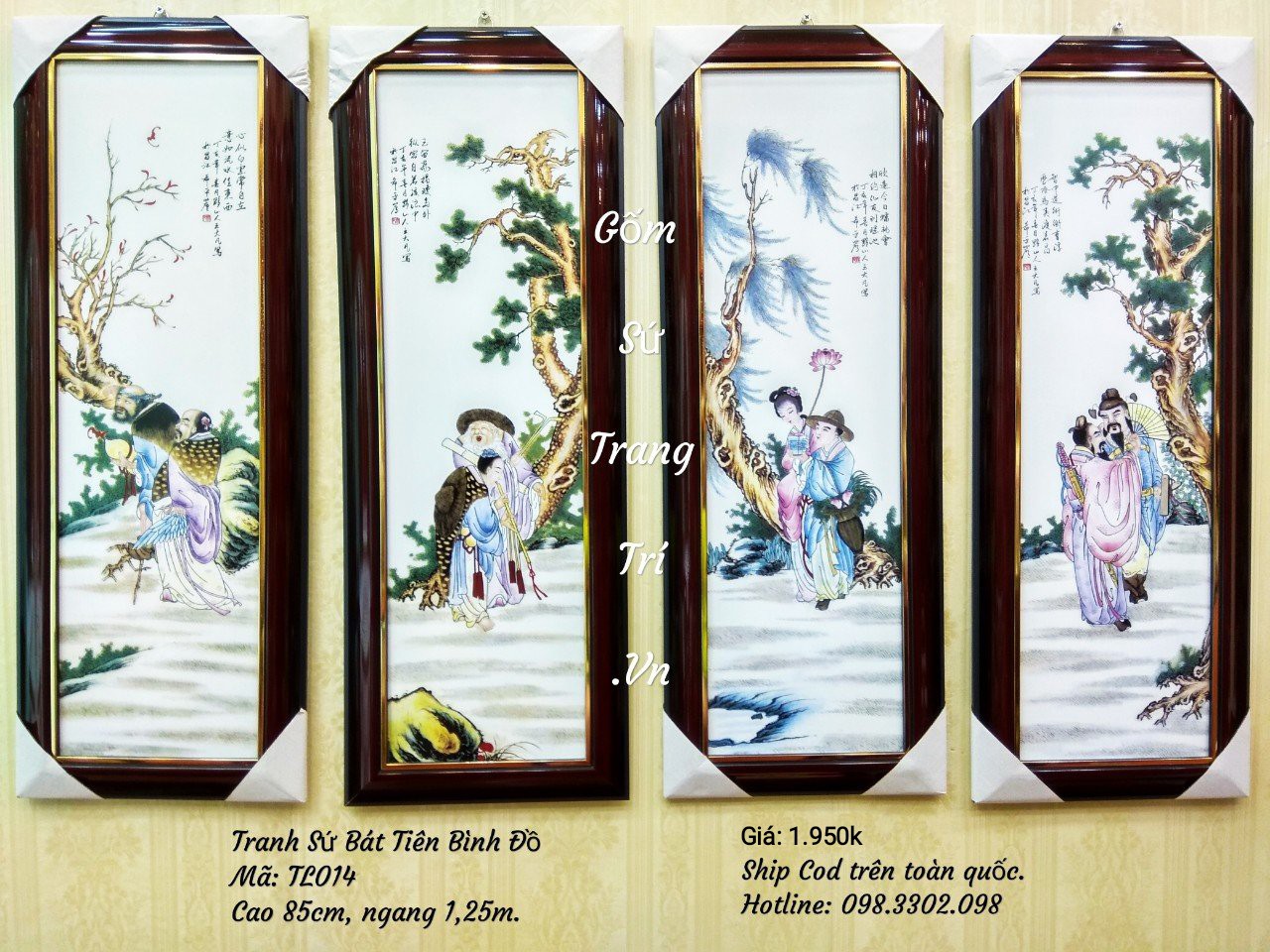 Tranh Sứ Bát Tiên Bình Đồ